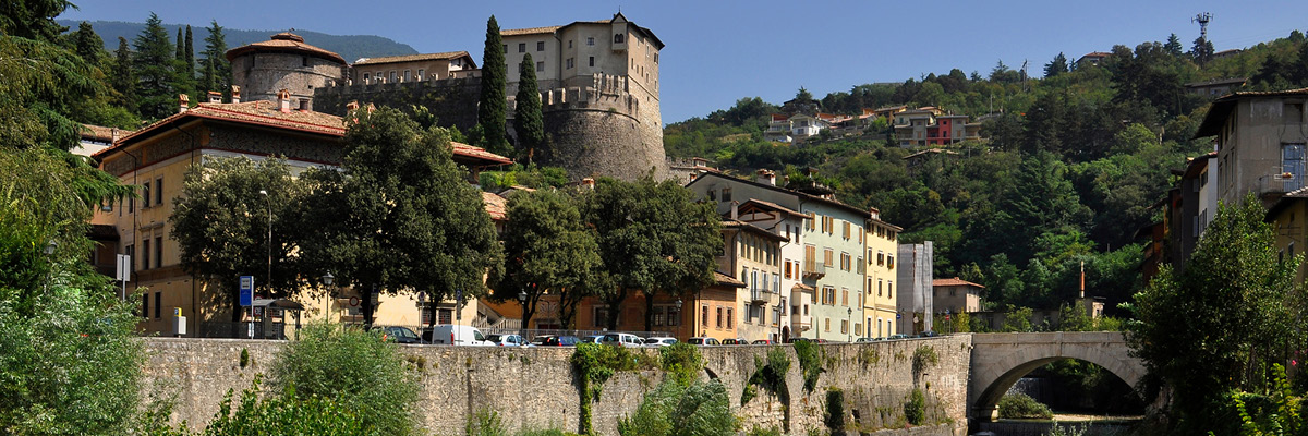 The castle and the river Leno of Rovereto